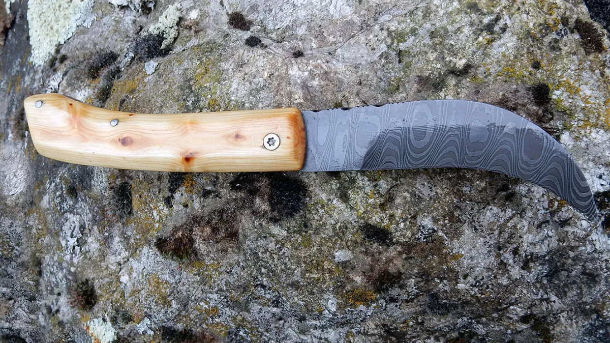 Image de présentation du la création Couteau de cueilleur en damas